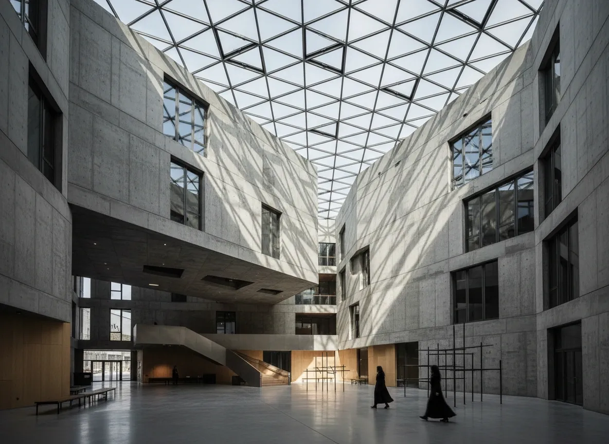Nordhavn Cultural Centre, concrete facade and dramatic atrium